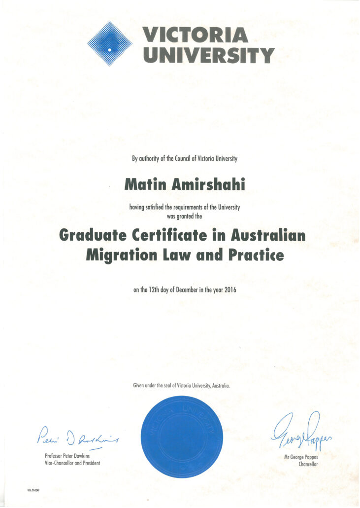 فوق لیسانس حقوق مهاجرت استرالیا