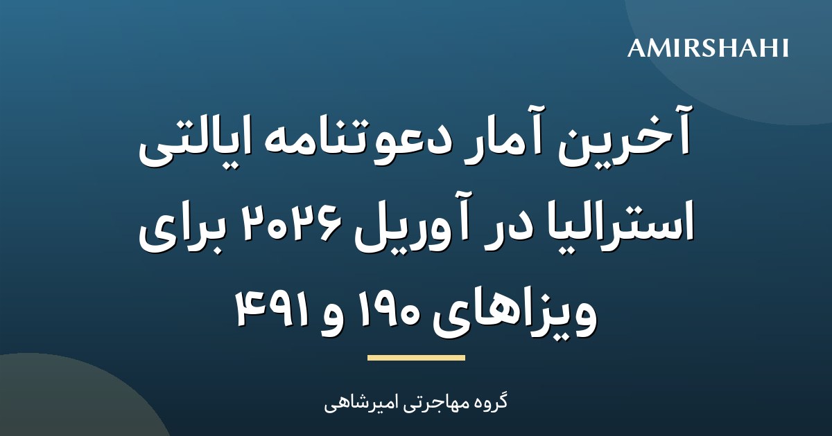 آخرین آمار دعوتنامه ایالتی استرالیا در آوریل ۲۰۲۶ برای ویزاهای 190 و 491